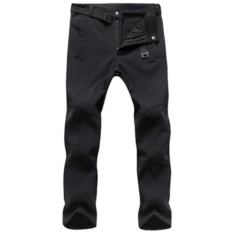 Winter Pants Soft Shell Waterproof Windproof Fleece Pants Men Sports Outdoor Trekking Camping Hiking Mountain Skiing Trousers