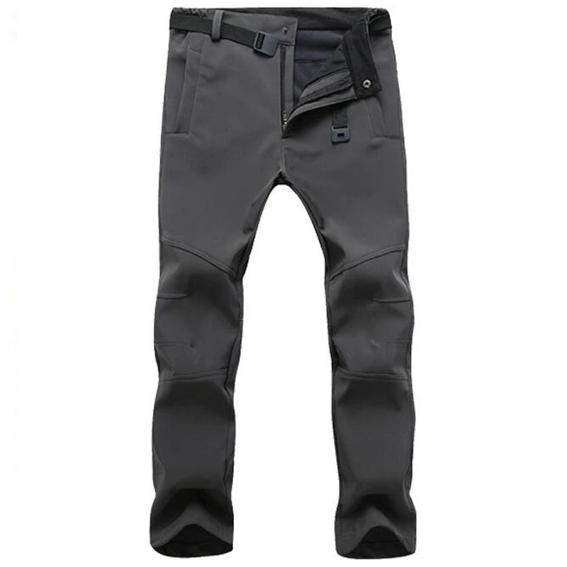 Winter Pants Soft Shell Waterproof Windproof Fleece Pants Men Sports Outdoor Trekking Camping Hiking Mountain Skiing Trousers