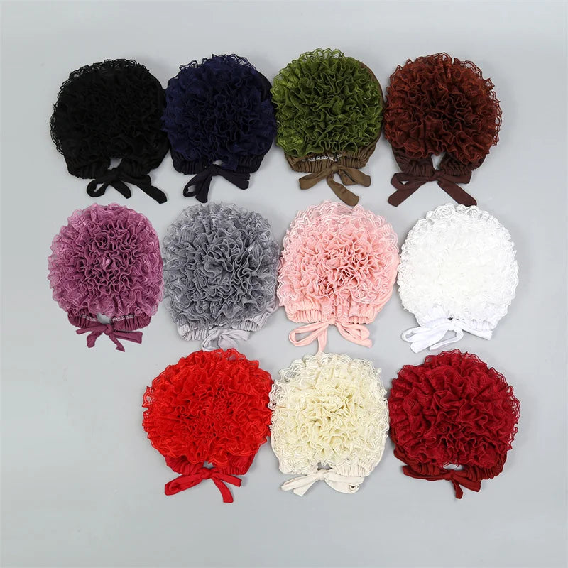 Ramadan Islamic Muslim Modal Cotton Underscarf Plain Lace Floral Wrinkle Hijab Head Scarves Tie Rope Turbans Head Bonne Caps