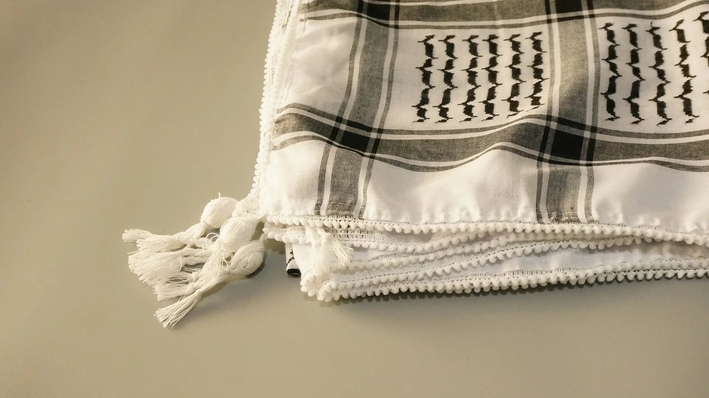 Islamic Print Scarf Unisex Lightweight Plaid Men Women Tassel Arab Desert Shemagh KeffIyeh Scarf Shawl Hijab Wrap Pashmina sjaal