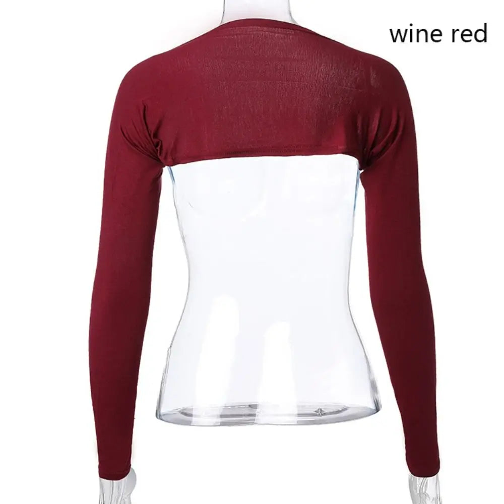 Women Muslim Long Shoulder Sleeves Shawl Arm Cover Undershirt Bodysuit Shrug Crop Top Modal Islamic Hijab Accessories