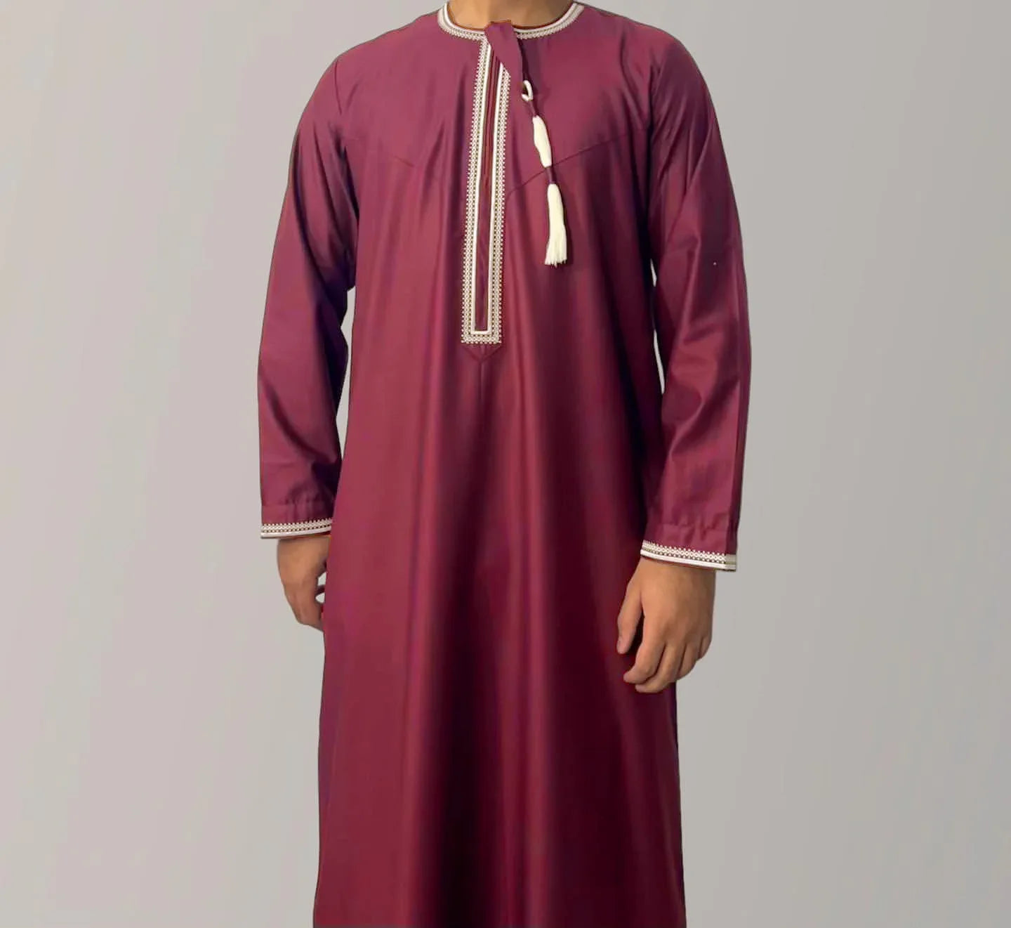 Aman Abaya Jubba Thobe for Men Saudi Arab Kaftan Muslim Men Long Sleeve Pullover Dress Rayer Robe Afghan Male Islam Clothing