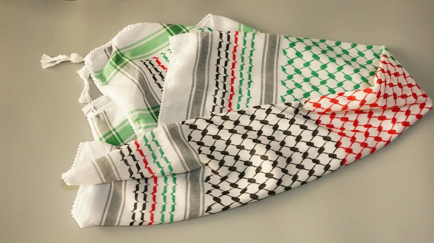 Islamic Print Scarf Unisex Lightweight Plaid Men Women Tassel Arab Desert Shemagh KeffIyeh Scarf Shawl Hijab Wrap Pashmina sjaal