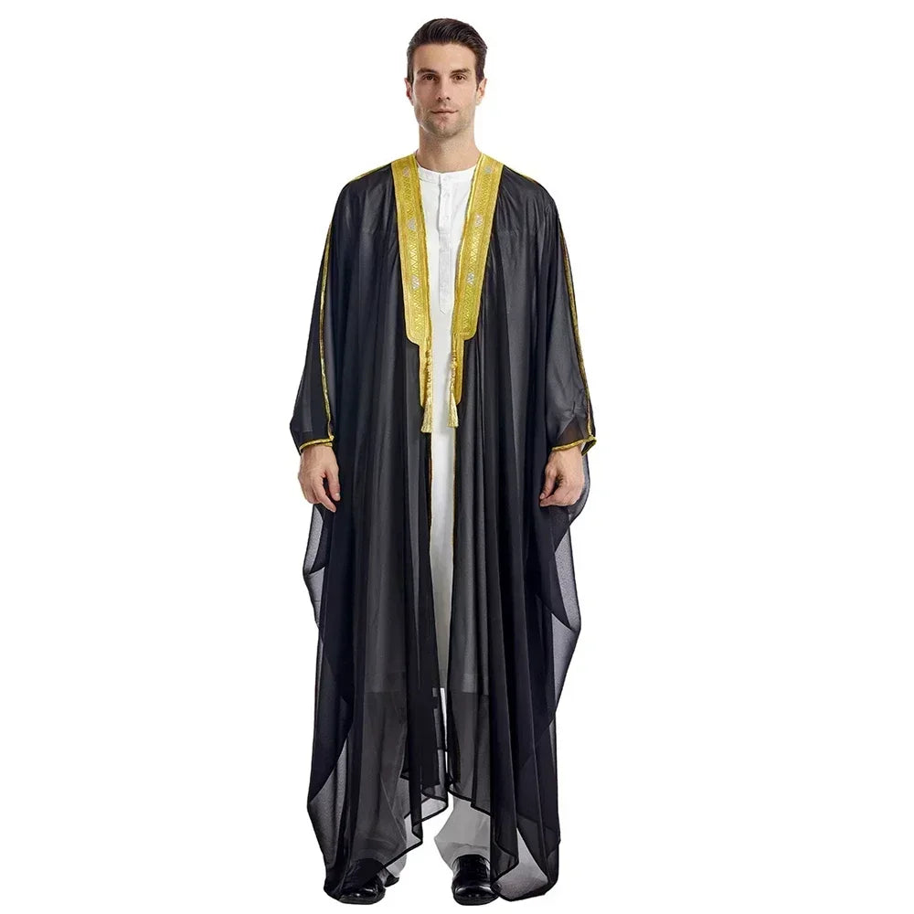 Men Kebaya Open Muslim Kimono Abaya Turkey Arabic Islam Djellaba Homme Robe Musulmane Hombre Ramadan Abayas for Prayer Clothes