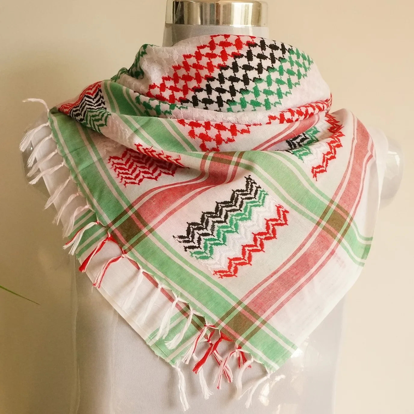 Islamic Print Scarf Unisex Lightweight Plaid Men Women Tassel Arab Desert Shemagh KeffIyeh Scarf Shawl Hijab Wrap Pashmina sjaal