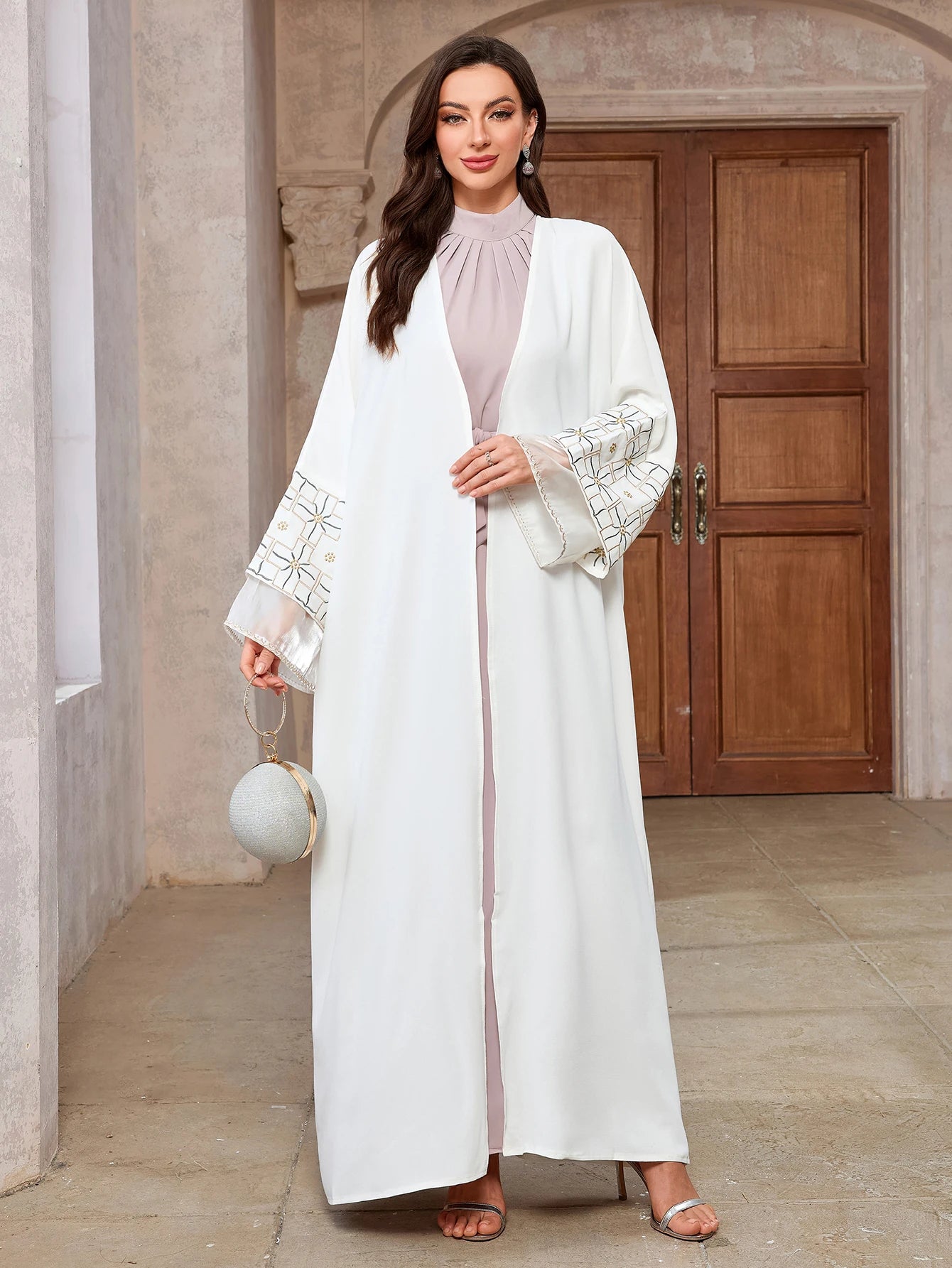 Muslim women Arabic Dubai Abaya Embroidery Long Dress Kaftan Modest Robe Femme Islam African Solid Soft Maxi Dresses Clothing 