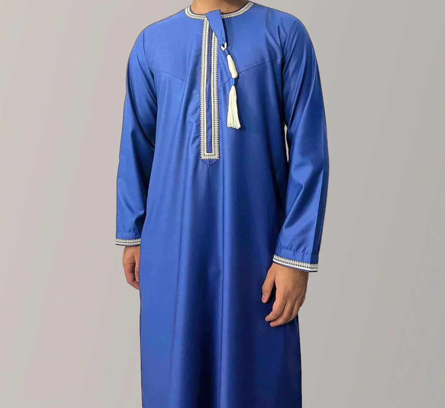 Aman Abaya Jubba Thobe for Men Saudi Arab Kaftan Muslim Men Long Sleeve Pullover Dress Rayer Robe Afghan Male Islam Clothing
