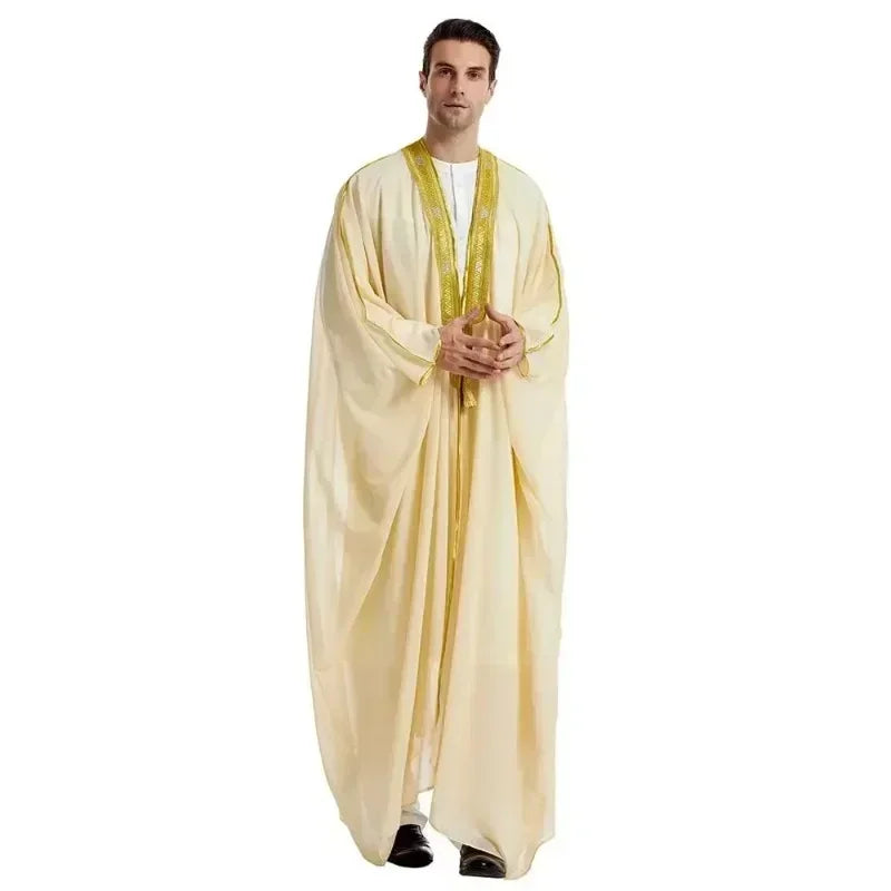 Men Kebaya Open Muslim Kimono Abaya Turkey Arabic Islam Djellaba Homme Robe Musulmane Hombre Ramadan Abayas for Prayer Clothes