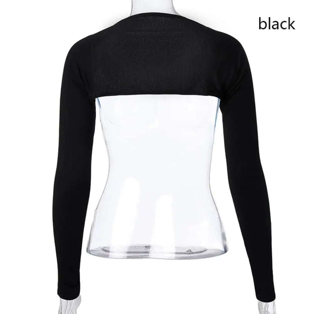 Women Muslim Long Shoulder Sleeves Shawl Arm Cover Undershirt Bodysuit Shrug Crop Top Modal Islamic Hijab Accessories