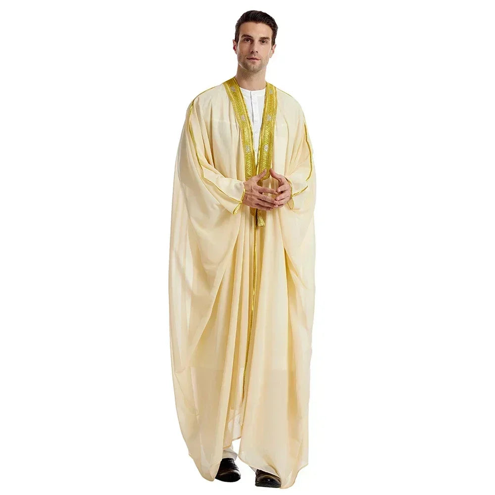 Men Kebaya Open Muslim Kimono Abaya Turkey Arabic Islam Djellaba Homme Robe Musulmane Hombre Ramadan Abayas for Prayer Clothes