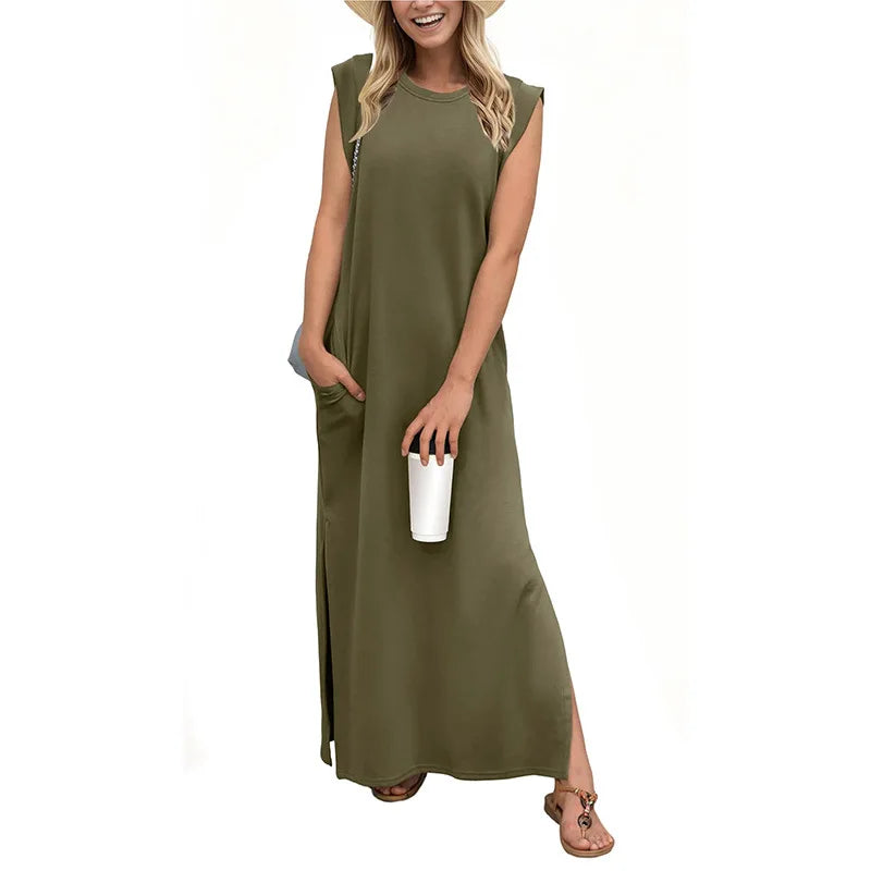 Fashion Silky Inside dress Muslim Dresses Sleeveless Long Muslim Abayas female islamic abayas muslim robes