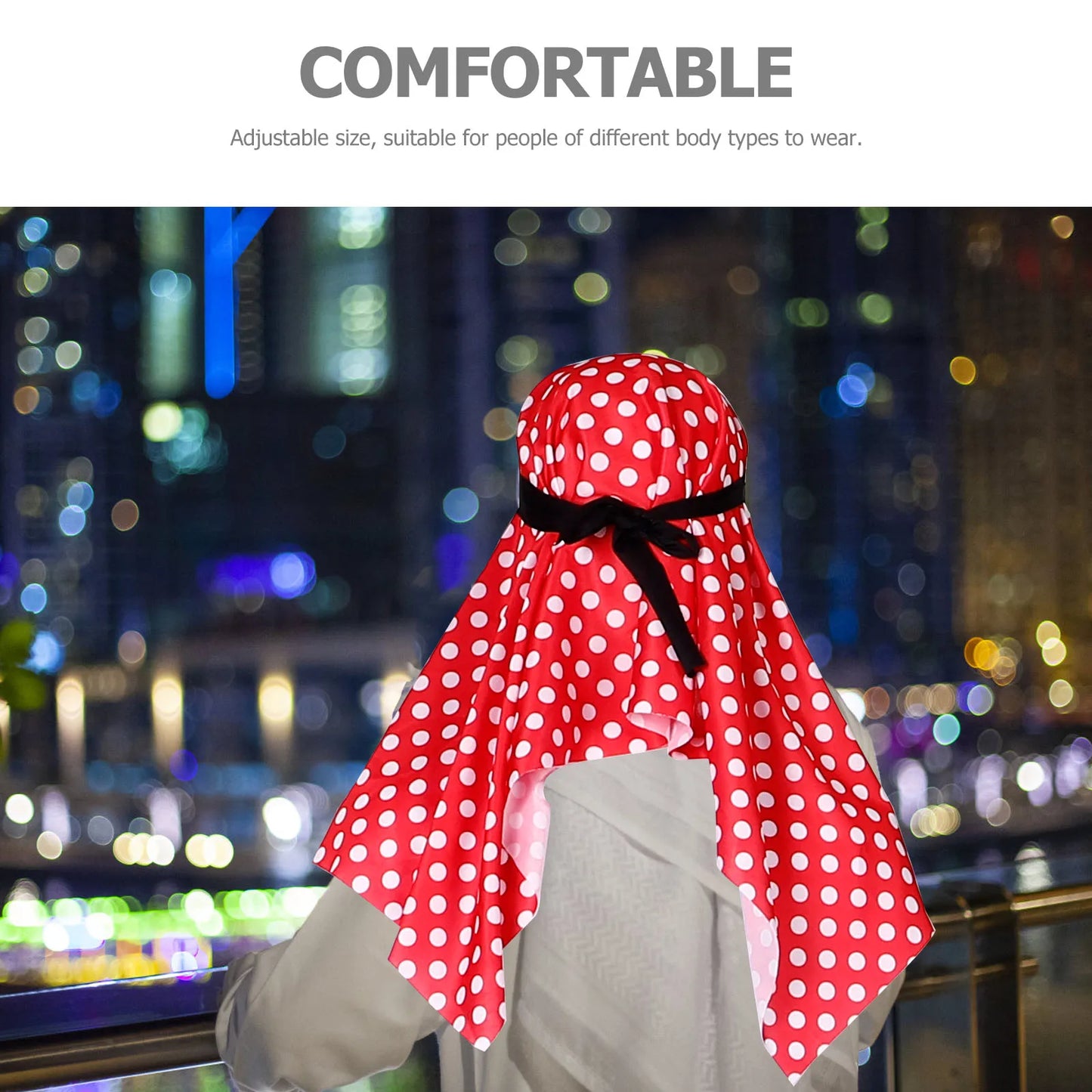Arabic Red Turban Clothing Scarf Desert Costume for Men Dubai Cosplay Aldult for Men Ethnic Clothes Cosplay Dubai Middle East