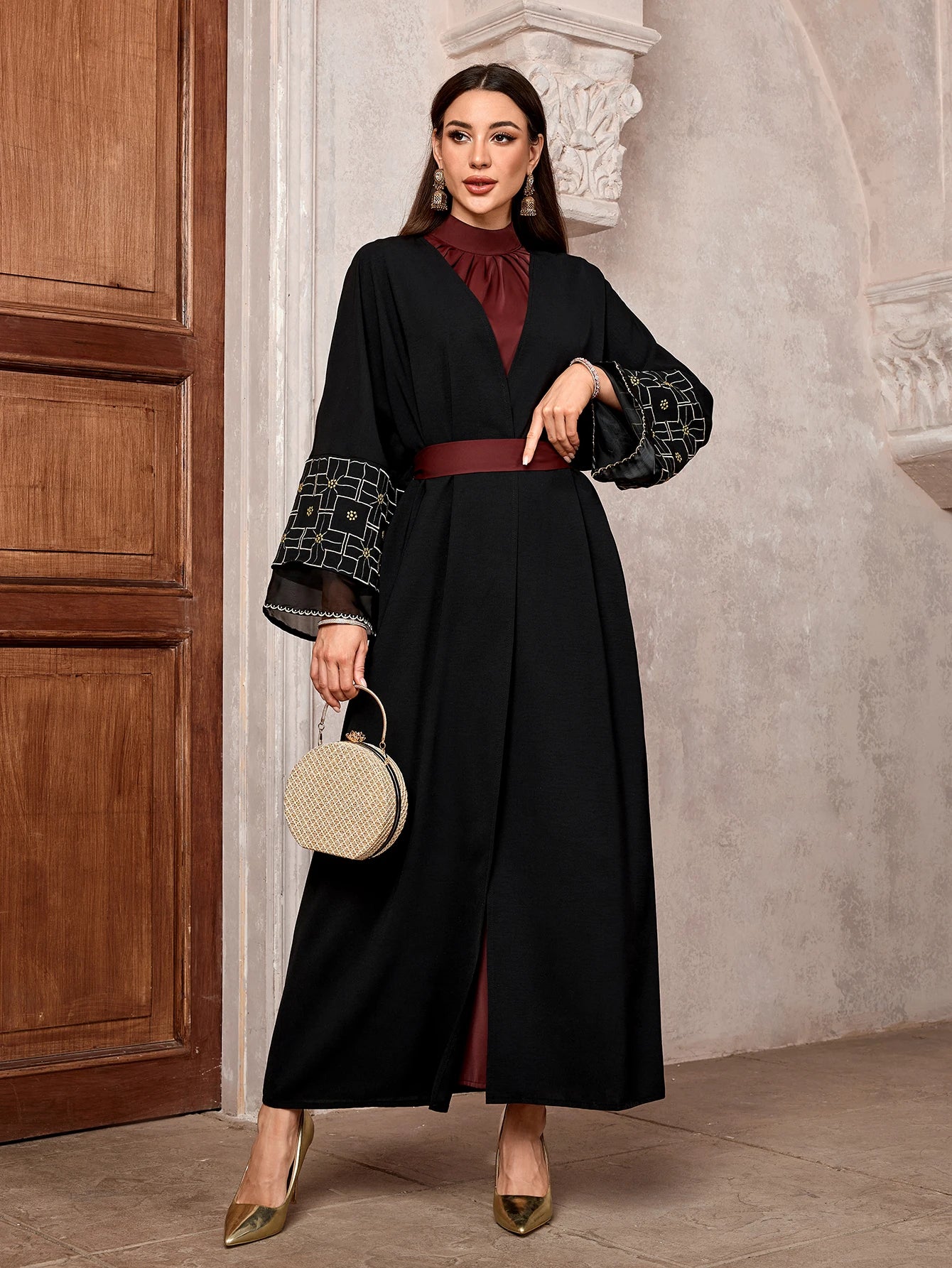 Muslim women Arabic Dubai Abaya Embroidery Long Dress Kaftan Modest Robe Femme Islam African Solid Soft Maxi Dresses Clothing 