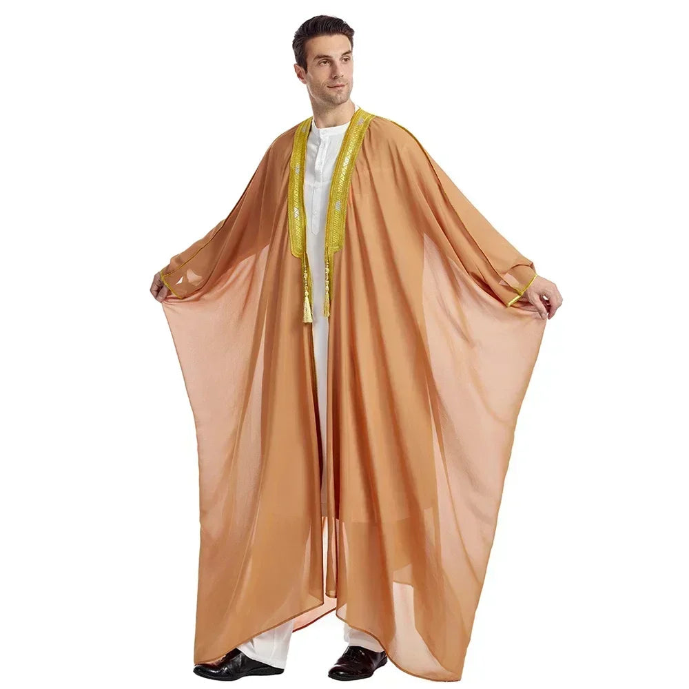 Men Kebaya Open Muslim Kimono Abaya Turkey Arabic Islam Djellaba Homme Robe Musulmane Hombre Ramadan Abayas for Prayer Clothes
