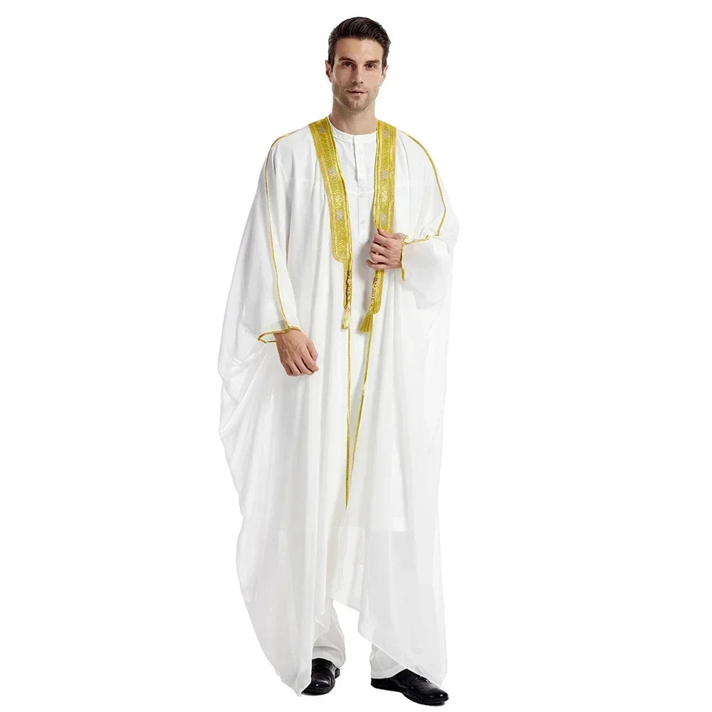 Men Kebaya Open Muslim Kimono Abaya Turkey Arabic Islam Djellaba Homme Robe Musulmane Hombre Ramadan Abayas for Prayer Clothes