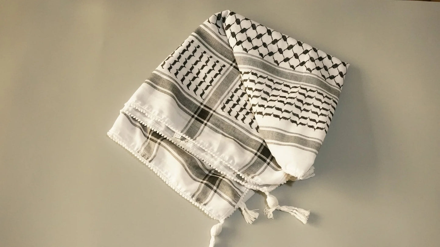 Islamic Print Scarf Unisex Lightweight Plaid Men Women Tassel Arab Desert Shemagh KeffIyeh Scarf Shawl Hijab Wrap Pashmina sjaal