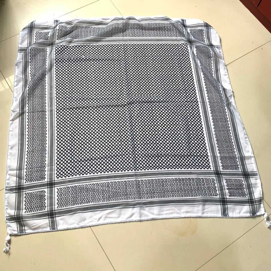 Islamic Print Scarf Unisex Lightweight Plaid Men Women Tassel Arab Desert Shemagh KeffIyeh Scarf Shawl Hijab Wrap Pashmina sjaal