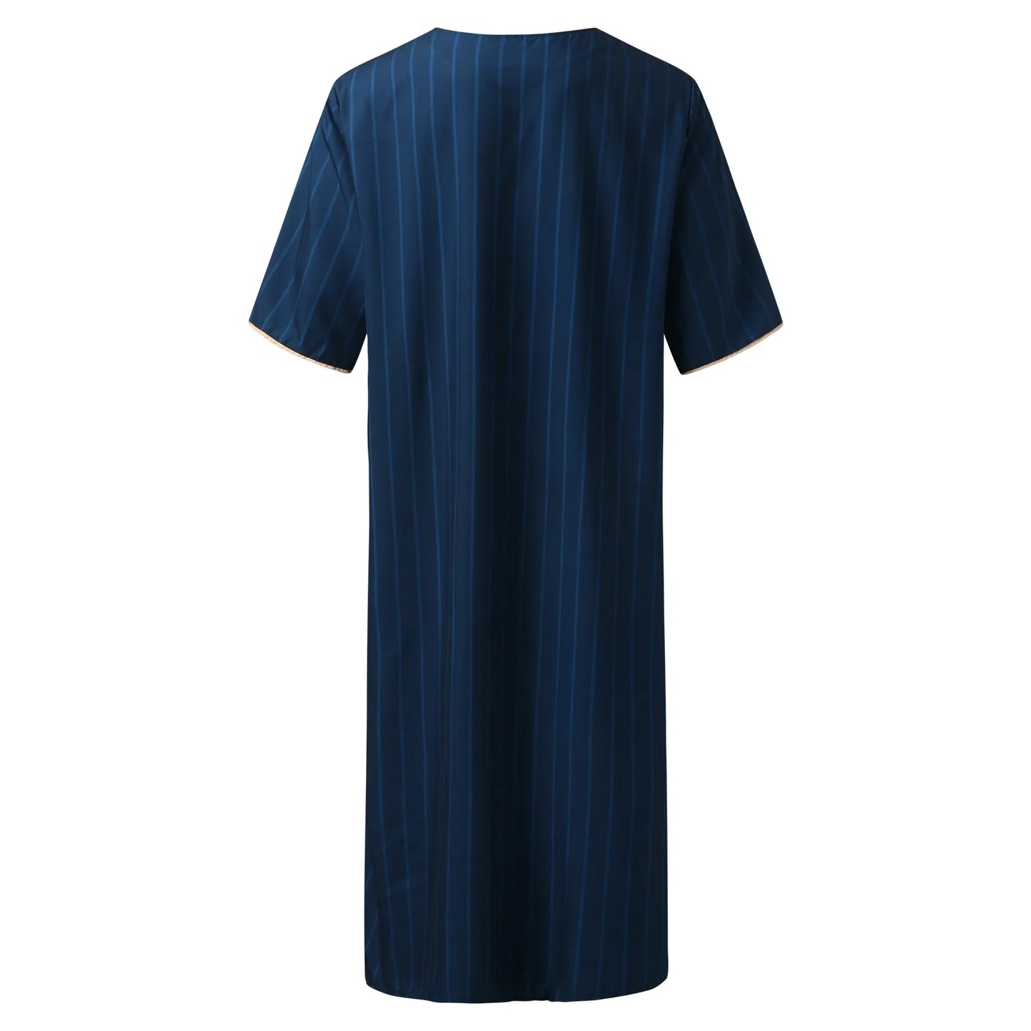 Kaftan Summer Middle Eastern Men's Arab Robe Loose V-neck Short Sleeved Printed Men's Muslim Clothing Islamic Clothing Kaftan