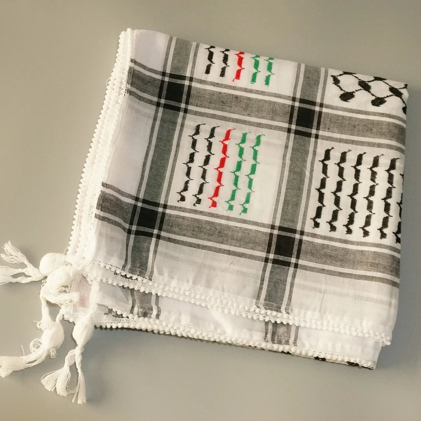 Islamic Print Scarf Unisex Lightweight Plaid Men Women Tassel Arab Desert Shemagh KeffIyeh Scarf Shawl Hijab Wrap Pashmina sjaal