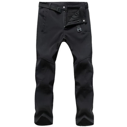 Winter Pants Soft Shell Waterproof Windproof Fleece Pants Men Sports Outdoor Trekking Camping Hiking Mountain Skiing Trousers