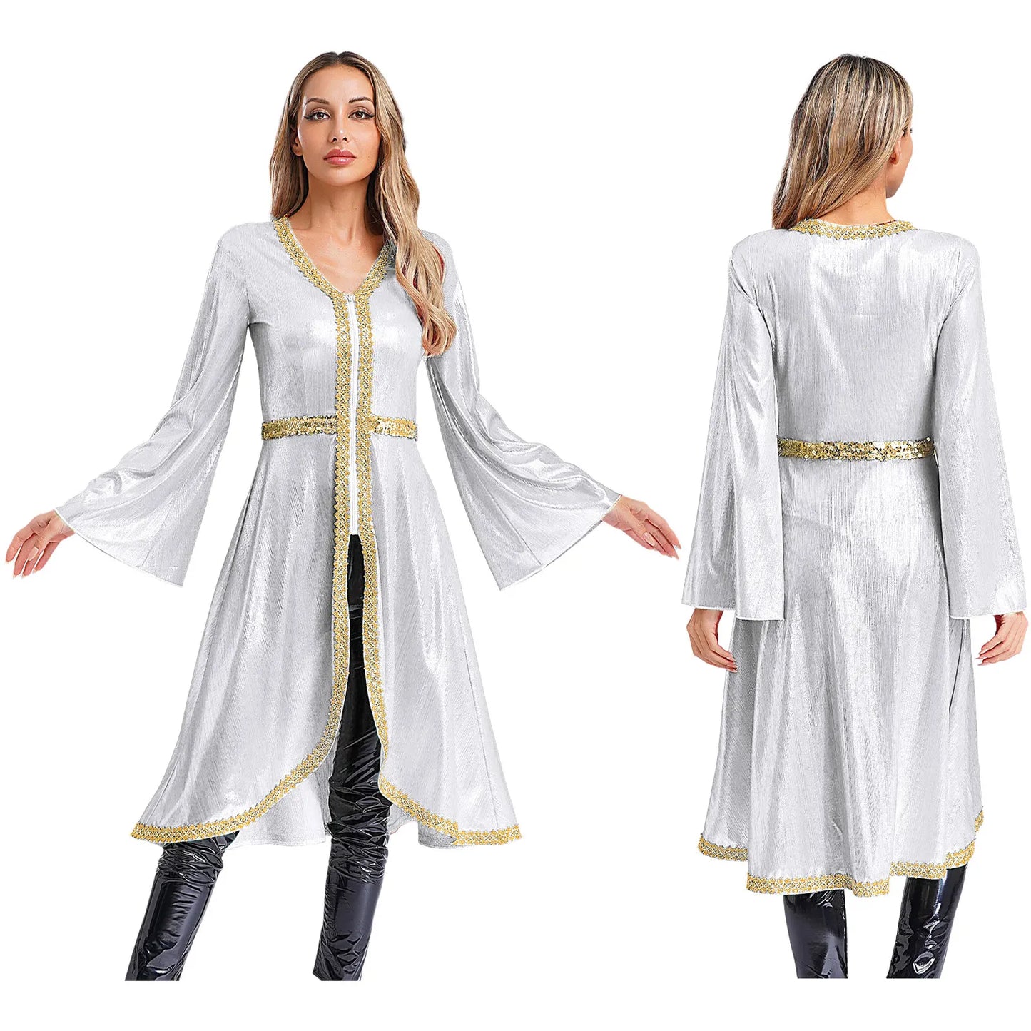 Women Muslim Abaya Dress Thobe Long Sleeve High Waist Embroidery Caftan Dress Islamic Dubai Moroccan Kaftan Fancy Eid Dress