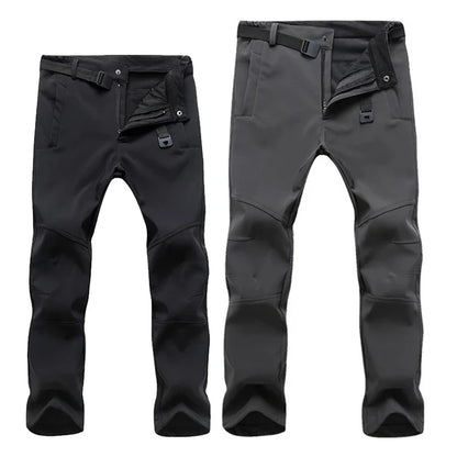 Winter Pants Soft Shell Waterproof Windproof Fleece Pants Men Sports Outdoor Trekking Camping Hiking Mountain Skiing Trousers