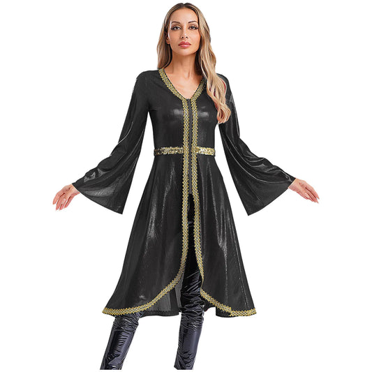 Women Muslim Abaya Dress Thobe Long Sleeve High Waist Embroidery Caftan Dress Islamic Dubai Moroccan Kaftan Fancy Eid Dress