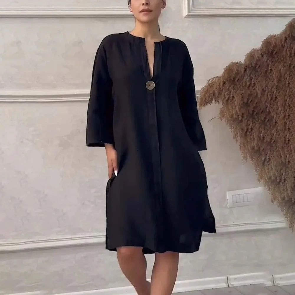 Y2k Long Sleeve Linen Maxi Dress Women Summer2024 Summer Casual Solid Color Party Loose Long Dresses Elegant Vestidos