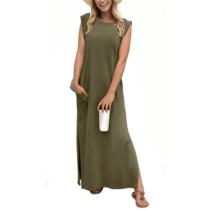 Fashion Silky Inside dress Muslim Dresses Sleeveless Long Muslim Abayas female islamic abayas muslim robes
