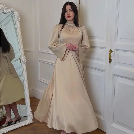 Eid Muslim Party Dress for Women Abaya Morocco Satin Dresses Ramadan Lace-up Abayas Kaftan Islam Dubai Arab Long Robe