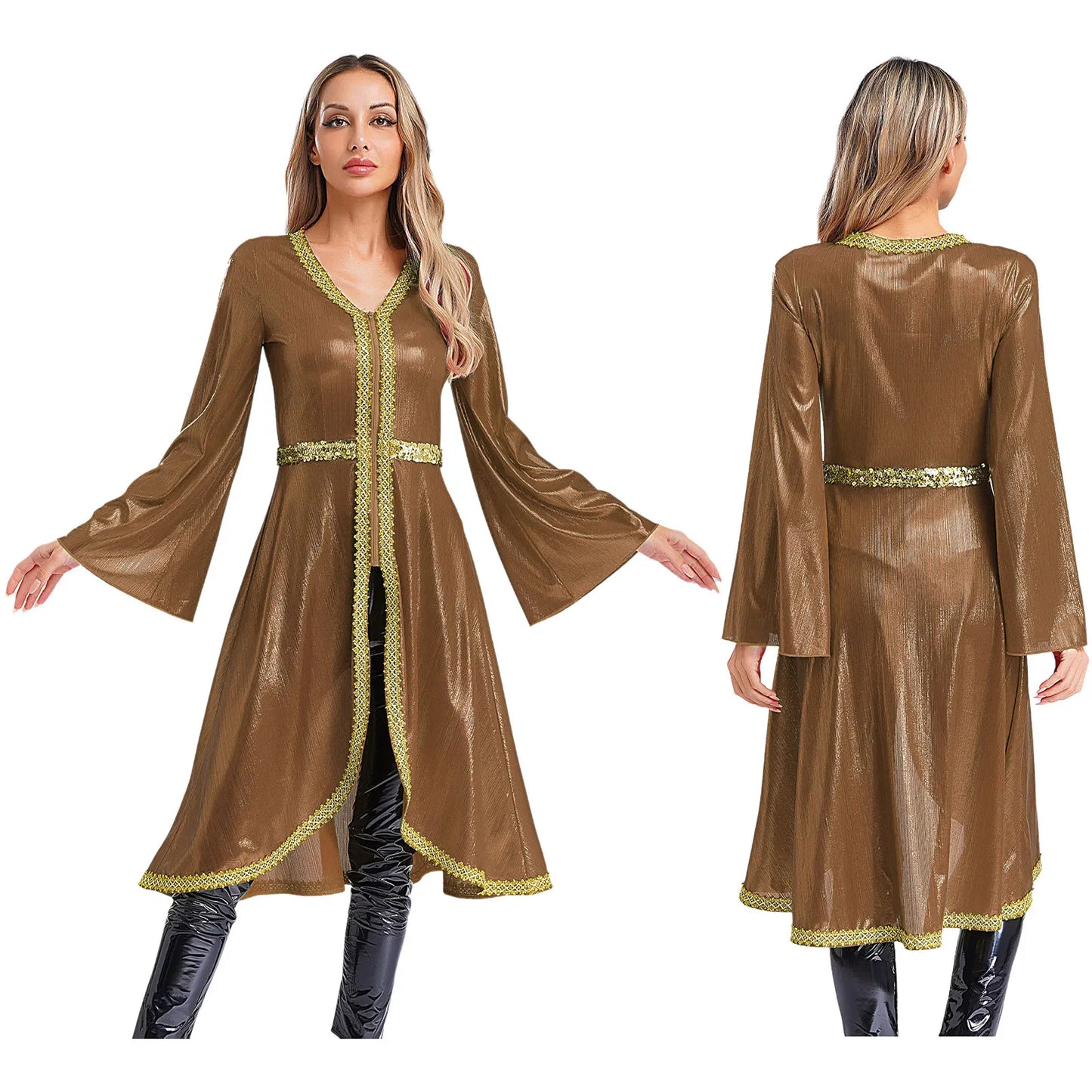 Women Muslim Abaya Dress Thobe Long Sleeve High Waist Embroidery Caftan Dress Islamic Dubai Moroccan Kaftan Fancy Eid Dress